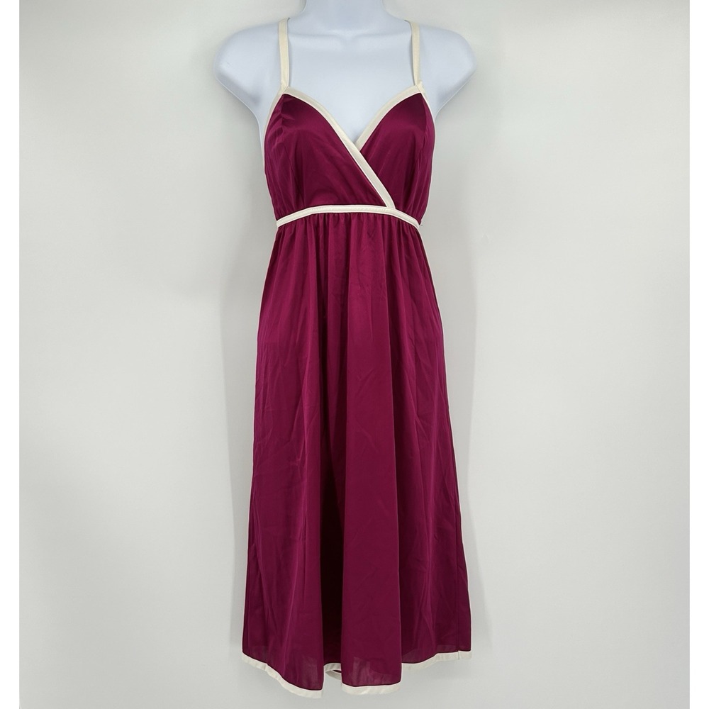 VTG Babydoll Nightgown Slip Dress Womens M 8 Purple Romantic 90s Ethereal Fairy